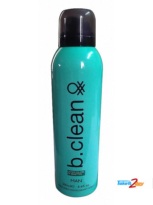 United Colors Of Benetton Perfumed Deodorant Body Spray For Men B.clean Green 200 ML (UCBBC02)